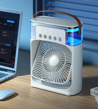 "Portable All in 1 Fan: Air Conditioner, Humidifier,  Hydrocooling, Up to 3 different speeds"